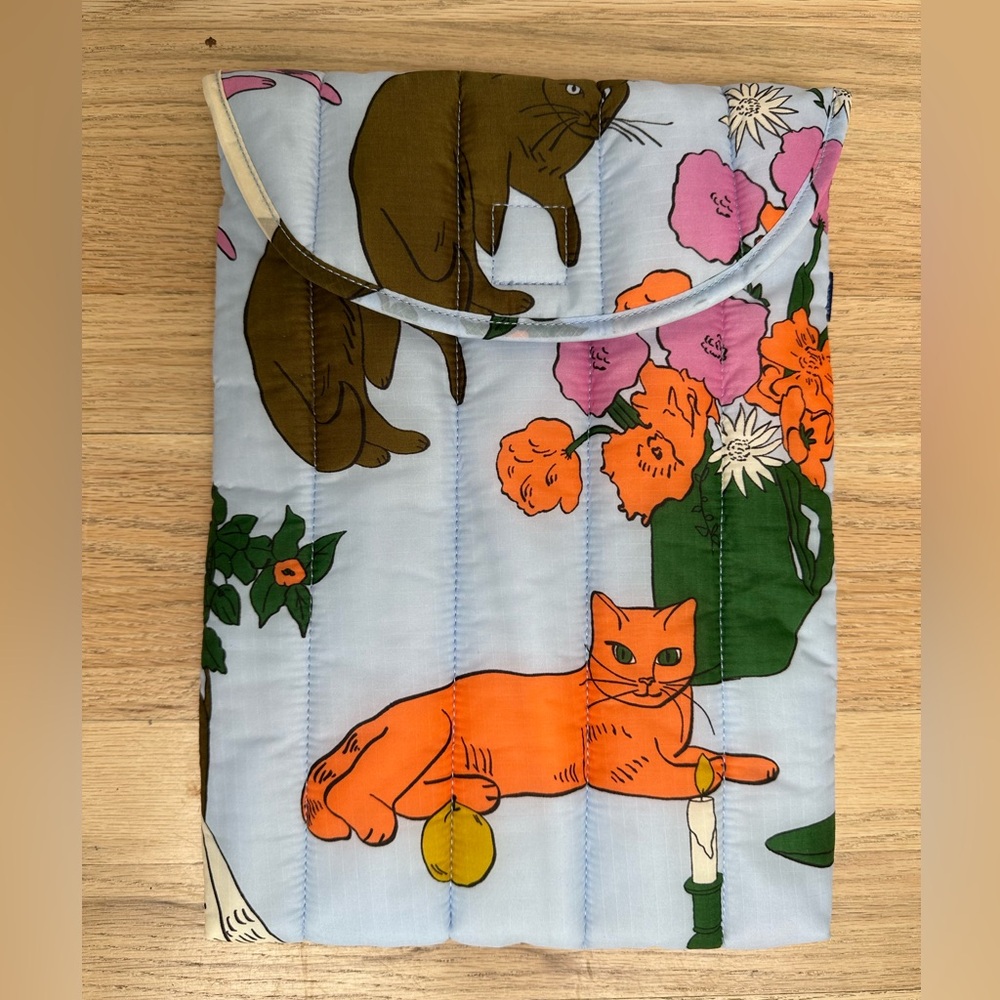 Baggu Puffy Laptop Sleeve Cat Print 13-14”